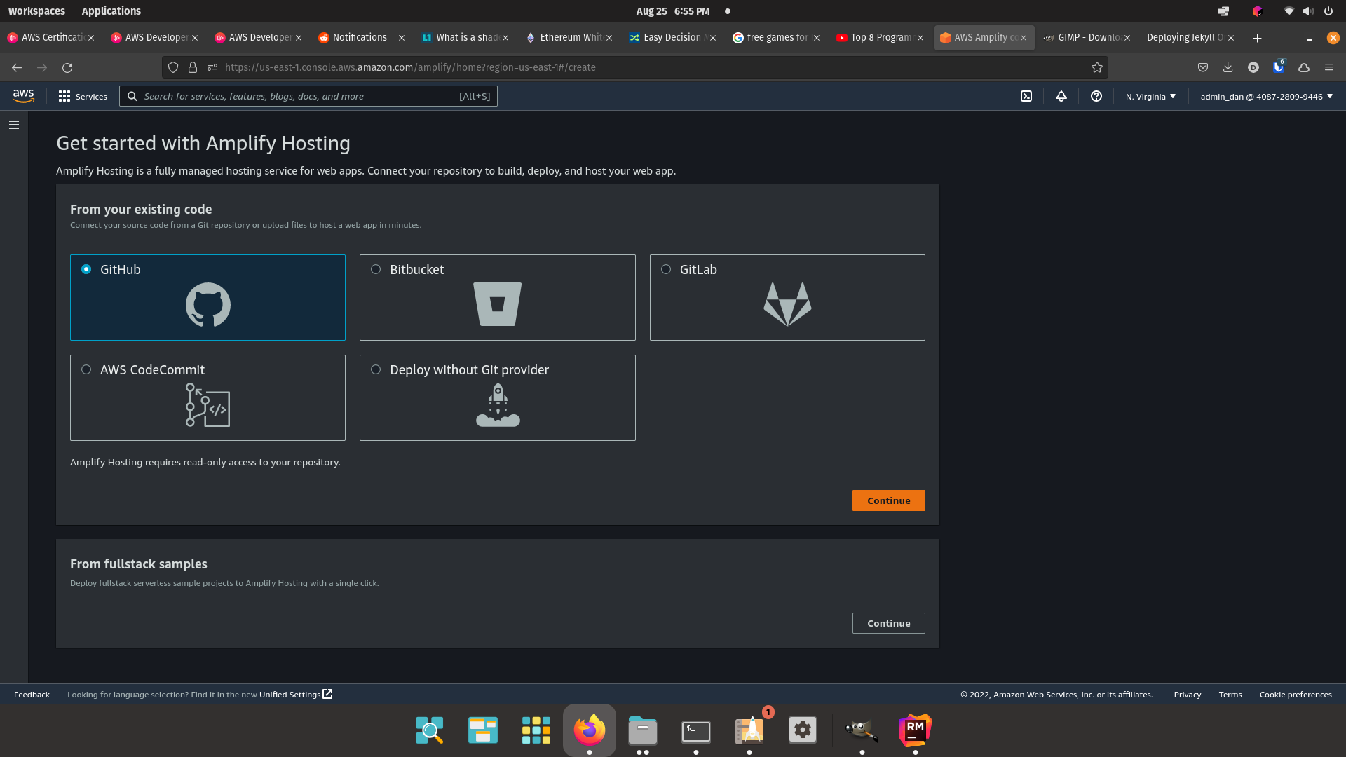 AWS Amplify Web Github button