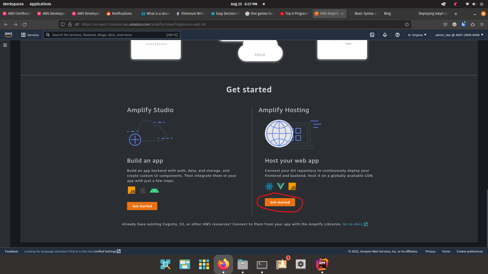 AWS Amplify Web hosting button